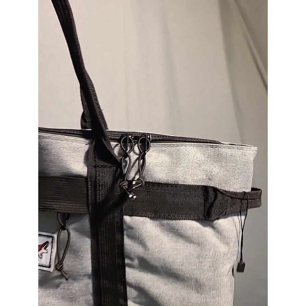Multi Pocket Canvas Tote Bag with Zipper, Medium Work Bag Compartments Unisex
